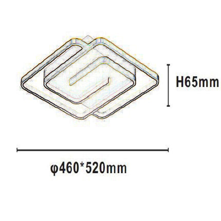 Plafoniera da soffitto a led 48 watt quadrata lampadario moderno da cucina soggiorno luce fredda 6500k - enzoled