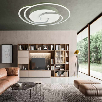 Plafoniera da soffitto a led 48 watt tonda lampadario moderno da cucina soggiorno luce fredda 6500k - enzoled