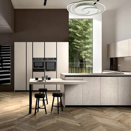 Plafoniera da soffitto a led 48 watt tonda lampadario moderno da cucina soggiorno luce fredda 6500k - enzoled