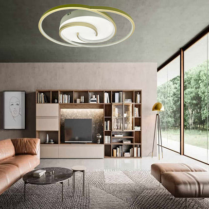 Plafoniera da soffitto a led 48 watt tonda lampadario moderno da cucina soggiorno luce fredda 6500k - enzoled