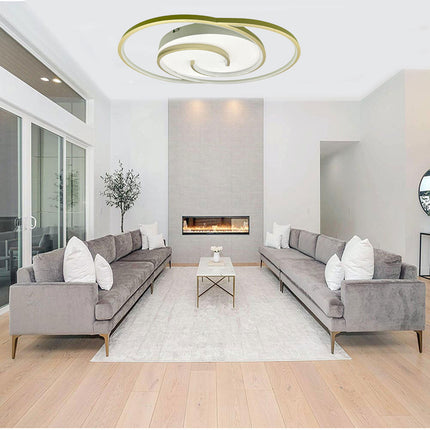 Plafoniera da soffitto a led 48 watt tonda lampadario moderno da cucina soggiorno luce fredda 6500k - enzoled