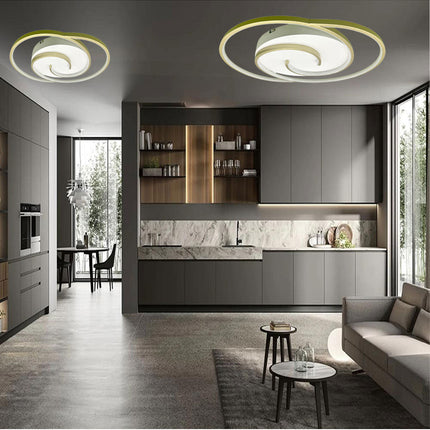Plafoniera da soffitto a led 48 watt tonda lampadario moderno da cucina soggiorno luce fredda 6500k - enzoled