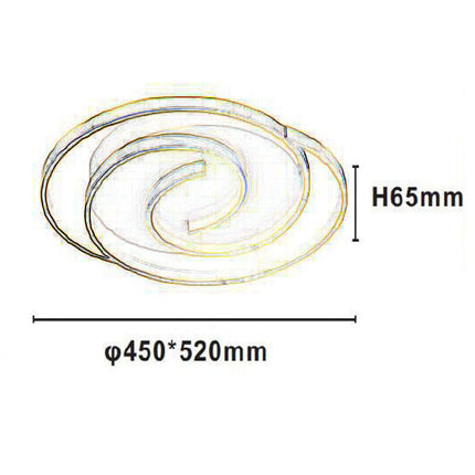 Plafoniera da soffitto a led 48 watt tonda lampadario moderno da cucina soggiorno luce fredda 6500k - enzoled