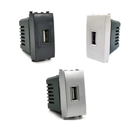 Modulo presa USB da muro per placca cassetta 503 compatibile con Vimar Plana 5V - enzoled