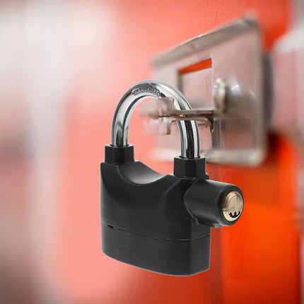 Lucchetto allarme sonoro 110 db antifurto impermeabile con sensore di vibrazione a batteria serratura per casa porte bici moto 3 chiavi - enzoled