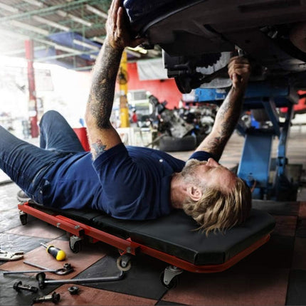 Carrello sabello da officina 2 in 1 sotto auto macchina da officina pieghevole con ruote girevole a 360° - enzoled