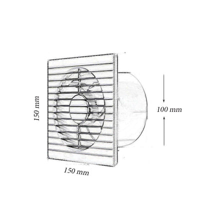 Aspiratore con ventola da parete per estrazione d’aria ventilazione per cambio aria elimina odori bagni ambienti pubblici e domestici 15 watt - enzoled