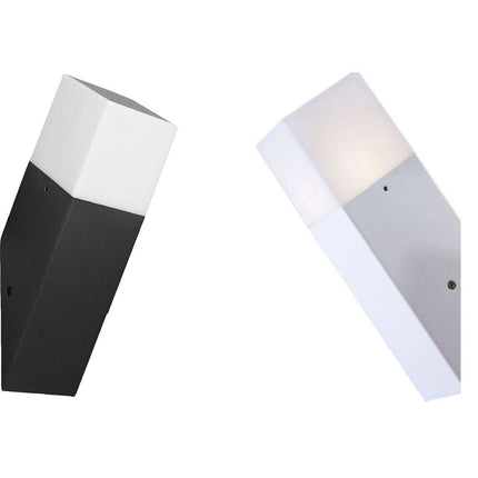 Applique a muro oblique per esterno con attacco E27 in alluminio lampada da parete per balcone terrazzo facciata casa IP44 - enzoled