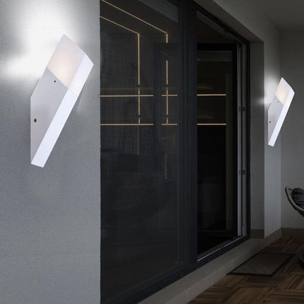 Applique a muro oblique per esterno con attacco E27 in alluminio lampada da parete per balcone terrazzo facciata casa IP44 - enzoled