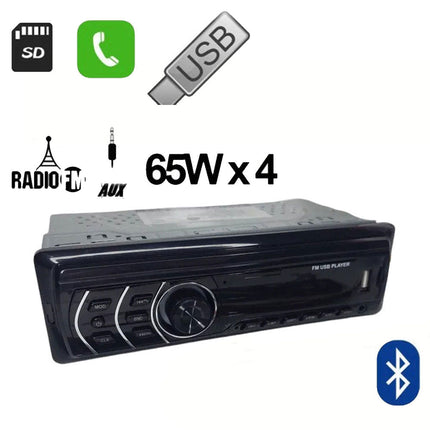 Autoradio stereo per auto radio Fm ingresso sd e usb lettore mp3 e aux jack 3,5 mm potenza 65 watt x 4 con telecomando - enzoled