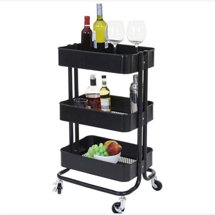 Carrello Multiuso con 3 cestelli in Metallo 4 carrellino con Ruote e cassettiera salvaspazio - enzoled