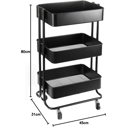 Carrello Multiuso con 3 cestelli in Metallo 4 carrellino con Ruote e cassettiera salvaspazio - enzoled