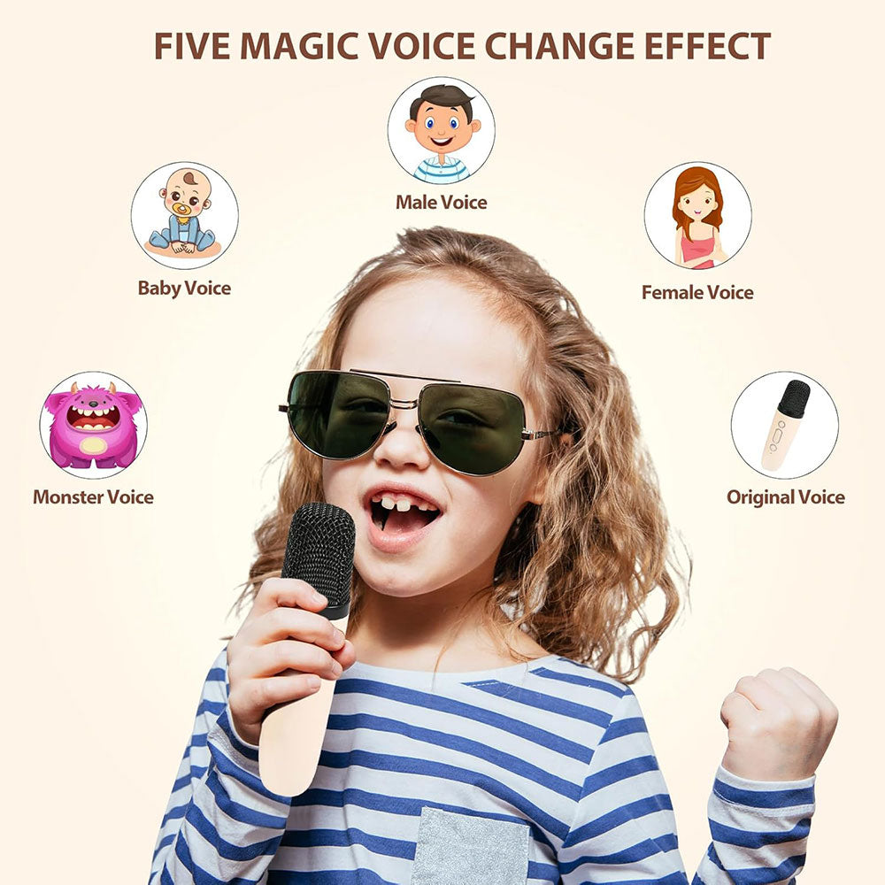 Cassa bluetooth con luci rgb altoparlante per karaoke microfono modifica voce wireless usb - enzoled