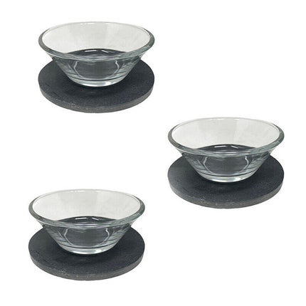 Set 3 ciotole in vetro con piattino in ardesia per aperitivi snack ciotoline con vassoio per salse stuzzichini - enzoled