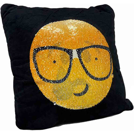 Cuscino emoticon smile con pailette reversibile che cambia espressione double face idea regalo - enzoled
