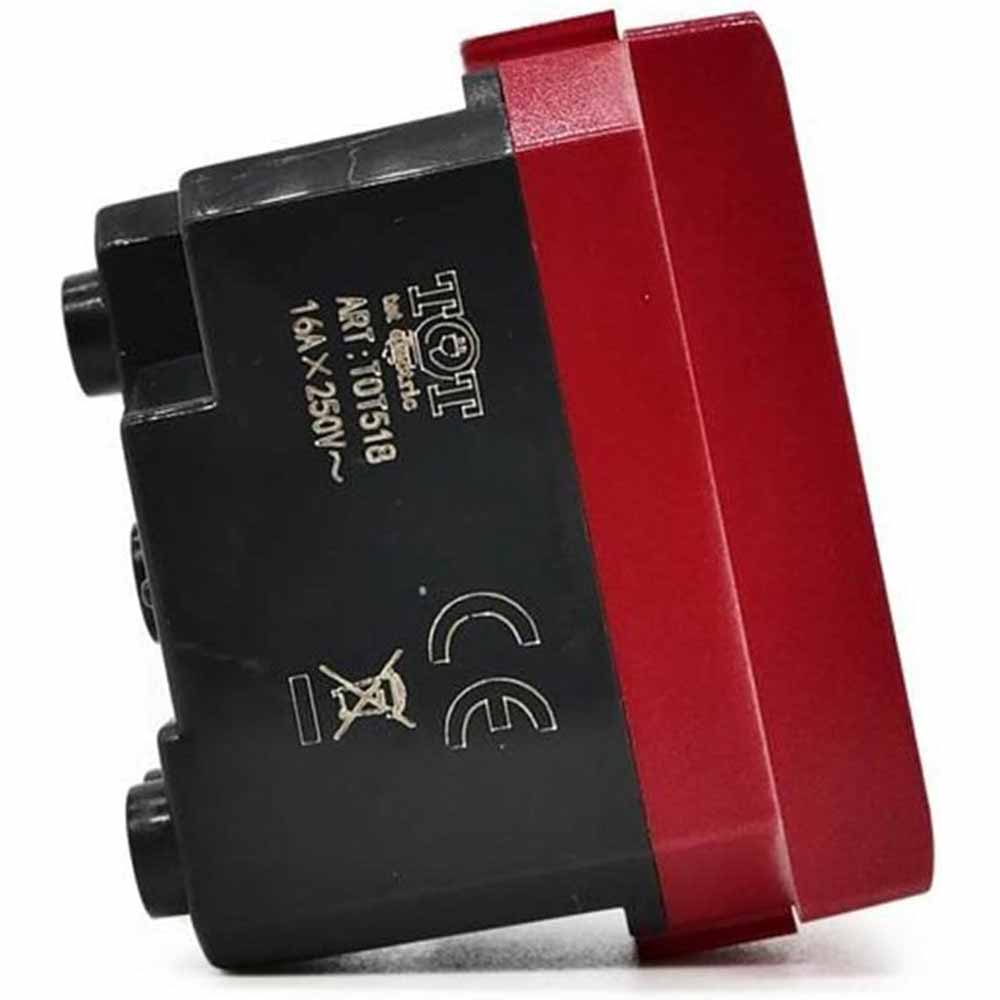 Presa schuko 10/16A rossa compatibile con matix prese spina tedesca 2P gruppo di continuità ups cassetta 503 - enzoled