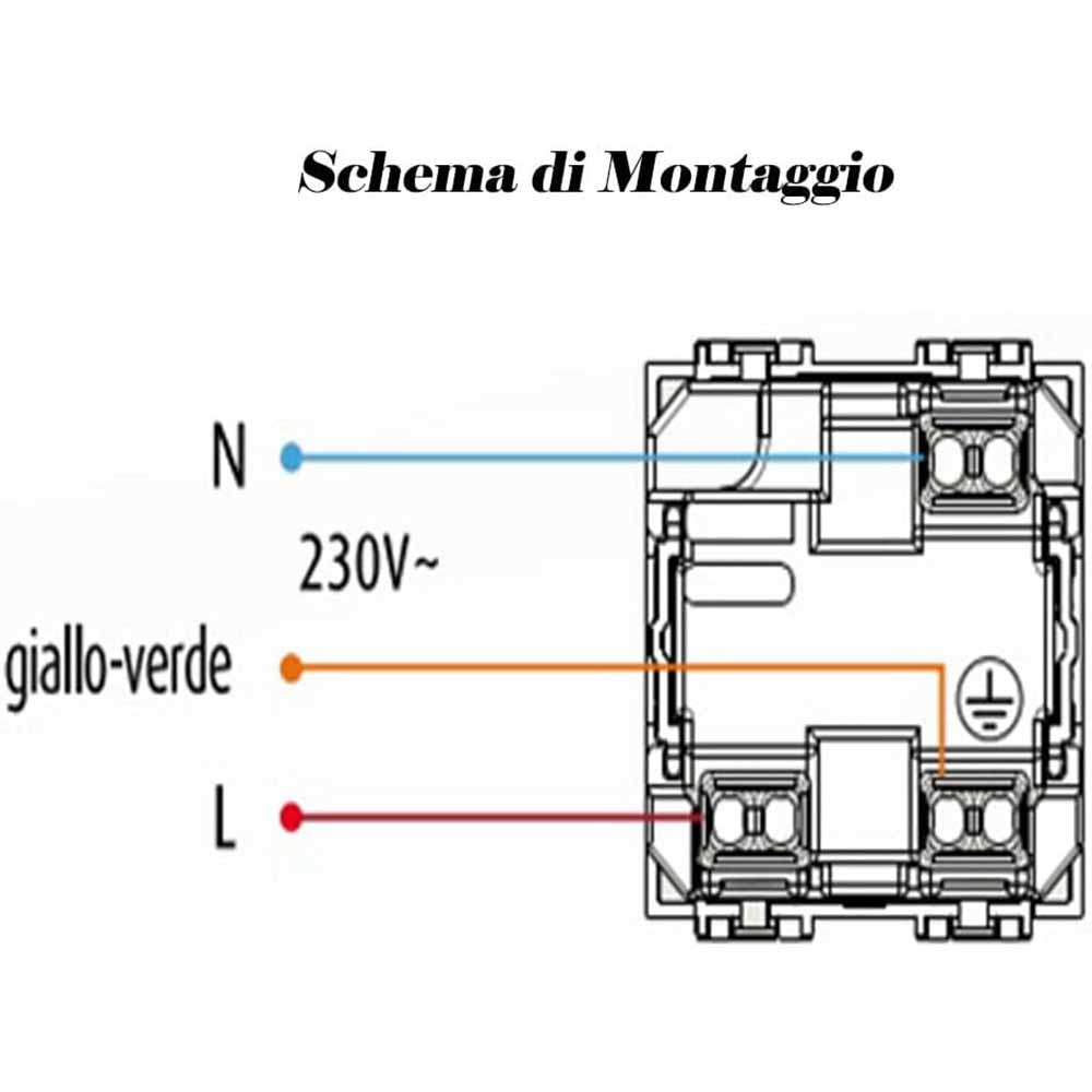 Presa schuko 10/16A rossa compatibile con matix prese spina tedesca 2P gruppo di continuità ups cassetta 503 - enzoled