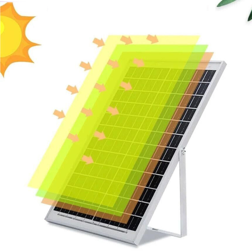 Faro led con pannello solare 500 watt faretto con sensore crepuscolare illuminazione da esterno Ip67 luce fredda 6500k - enzoled
