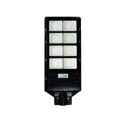 Faro stradale lampione a led con pannello solare 1500 watt con palo da 45 cm sensore crepuscolare e di movimento telecomando IP65 6500k - enzoled