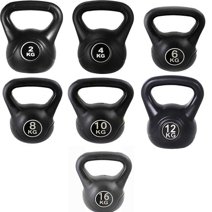 Kettlebell Pesi per Fitness Sport 2 4 6 8 10 12 16 kg Peso Palla con Maniglia Sabbia per Allenamento - enzoled