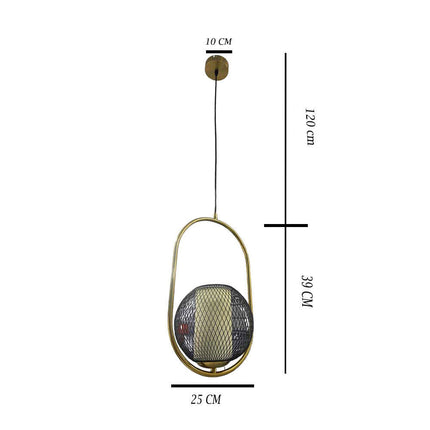 Lampadario moderno a sospensione lampada contemporanea in metallo oro attacco E27 - enzoled