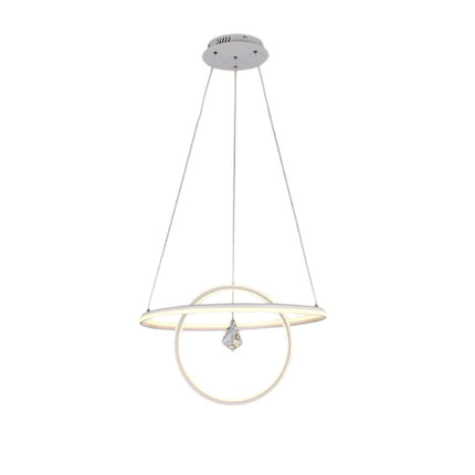 Lampadario led moderno 2 anelli 70 watt lampada con cristallo a luce fredda 6500k calda 3000k naturale 4000k - enzoled