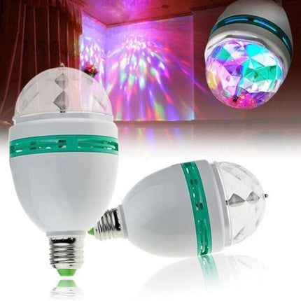 Lampadina led rotante rgb lampada multicolor con attacco E27 illuminazione stroboscopica per feste discoteca - enzoled