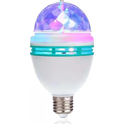 Lampadina led rotante rgb lampada multicolor con attacco E27 illuminazione stroboscopica per feste discoteca - enzoled