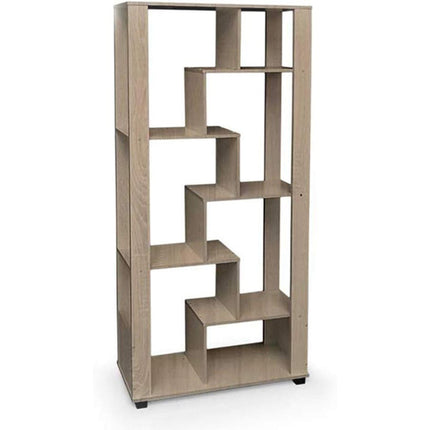 Mobile libreria moderna in legno mdf a 7 moduli parete attrezzata 176x88x30 cm - enzoled