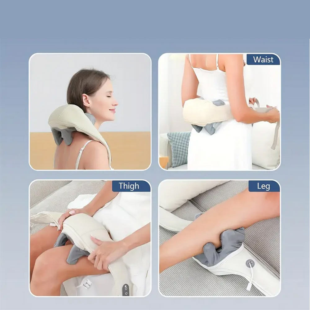 Massaggiatore ricaricabile per collo 3D massaggio shiatsu cervicale spalle schiena - enzoled