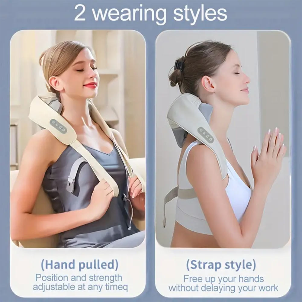 Massaggiatore ricaricabile per collo 3D massaggio shiatsu cervicale spalle schiena - enzoled