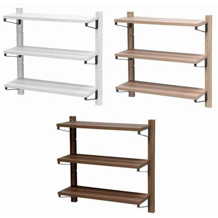 Scaffale in legno da parete multiuso 3 ripiani  porta oggetti complemento d'arredo vari colori 60x17x60 X12 - enzoled