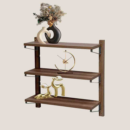 Scaffale in legno da parete multiuso 3 ripiani  porta oggetti complemento d'arredo vari colori 60x17x60 X12 - enzoled