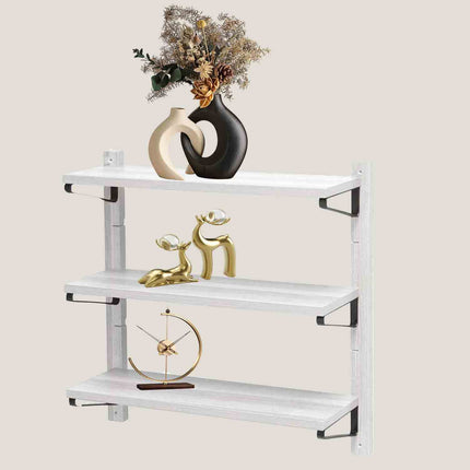 Scaffale in legno da parete multiuso 3 ripiani  porta oggetti complemento d'arredo vari colori 60x17x60 X12 - enzoled