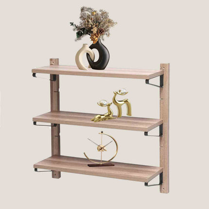 Scaffale in legno da parete multiuso 3 ripiani  porta oggetti complemento d'arredo vari colori 60x17x60 X12 - enzoled