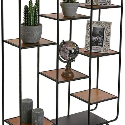 Libreria stile industriale mobile a 7 scaffali parete divisoria mobile da soggiorno cucina - enzoled