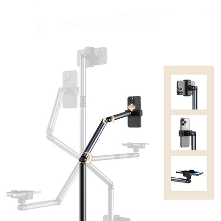 Piantana per cellulari inclinabile supporto da pavimento tavolo flessibile per smartphone allungabile cavalletto con rotazione 360° - enzoled