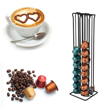 Porta capsule dispenser verticale contenitore stand per 40 capsule di caffè in metallo - enzoled