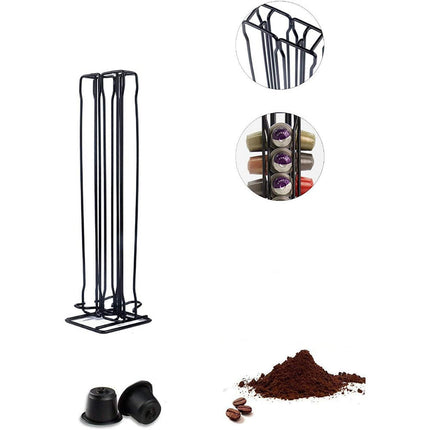 Porta capsule dispenser verticale contenitore stand per 40 capsule di caffè in metallo - enzoled