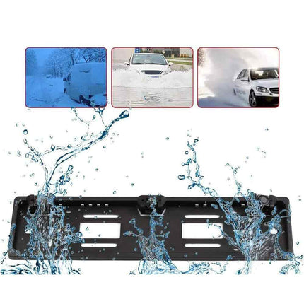 Porta targa con telecamera posteriore e 2 sensori di parcheggio per auto europea retromarcia con allarme sonoro - enzoled