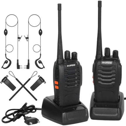 Ricetrasmittente portatile 16 canali 5w trasmittente radio uhf ricetrasmettitore distanza 3Km con base di ricarica e cuffia - enzoled