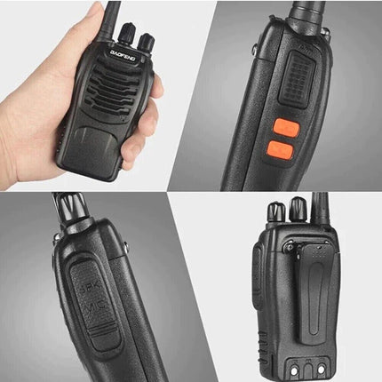 Ricetrasmittente portatile 16 canali 5w trasmittente radio uhf ricetrasmettitore distanza 3Km con base di ricarica e cuffia - enzoled