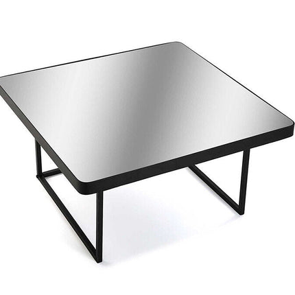 Tavolino rettangolare a specchio piedi in metallo tavolo da soggiorno moderno - enzoled