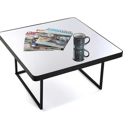 Tavolino rettangolare a specchio piedi in metallo tavolo da soggiorno moderno - enzoled