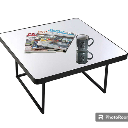 Tavolino rettangolare a specchio piedi in metallo tavolo da soggiorno moderno - enzoled