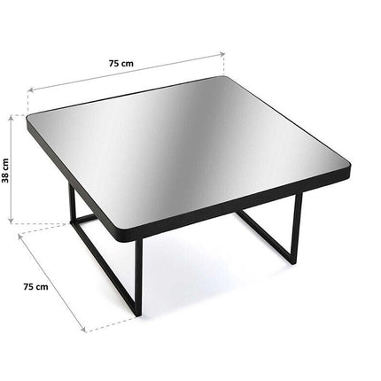 Tavolino rettangolare a specchio piedi in metallo tavolo da soggiorno moderno - enzoled