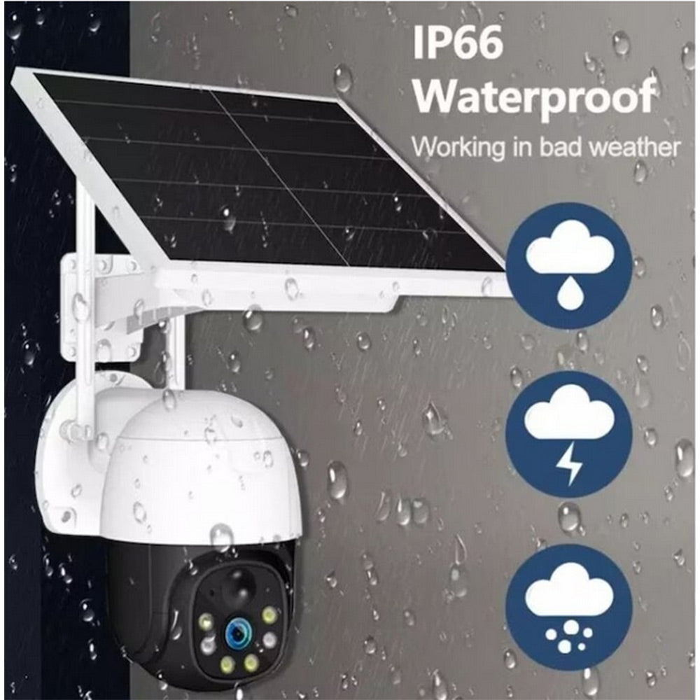 Telecamera di sorveglianza wi fi con pannello solare 4G videocamera da esterno PTZ IP65 - enzoled