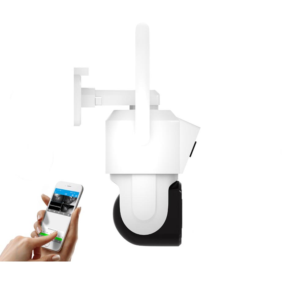 Telecamera wifi doppio obbiettivo motorizzata con zoom audio video con App IP66 videosorveglianza da esterno e interno - enzoled