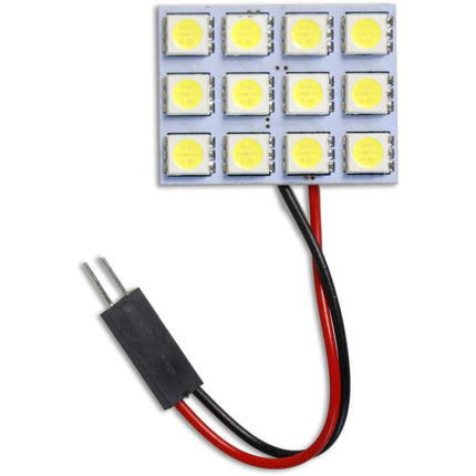 Luci pannello 12 led interno auto smd luce fredda 6000k per interni auto tettuccio 2 watt alimentazione 12 v adattatore t10 - enzoled
