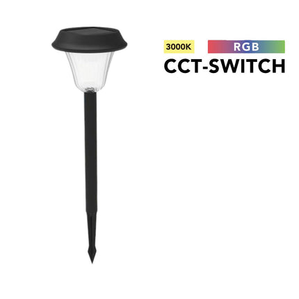 Picchetto a led faretto con pannello solare RGB + warm white lampada decorativa per esterno IP54 - enzoled